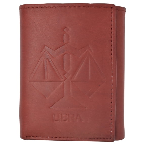 Libra Zodiac Sign Bifold Trifold Genuine Leather Men's Wallets
