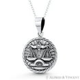 thumbnail image 1 of Libra Zodiac Sign Circle Astrology Charm 31x20mm (1.5x0.8in) Pendant & Chain Necklace in Oxidized .925 Sterling Silver, 1 of 1