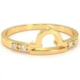 thumbnail image 1 of Libra Zodiac Sign Diamond Ring In Solid 14k Yellow Gold, 1 of 6
