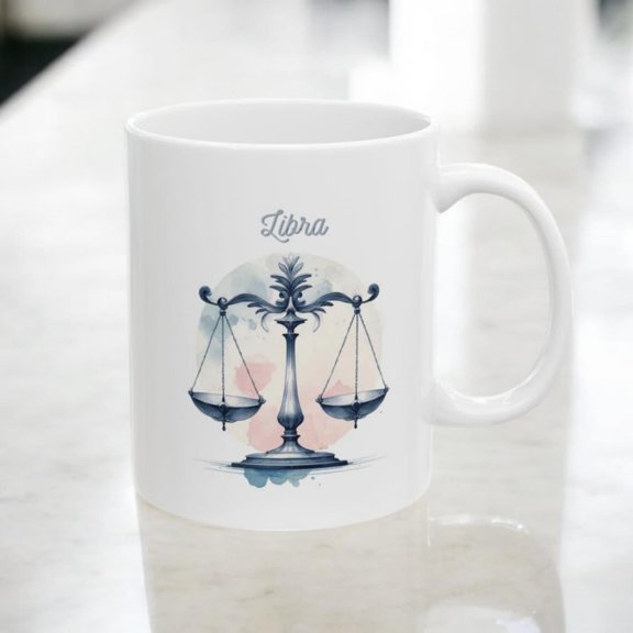 Libra Zodiac Sign Mug, Astrologil Coffee Cup, Libra Birthday Gift, Libra Mug, Ceramic Mug, Gift Libra, Libra Birthday.jpg