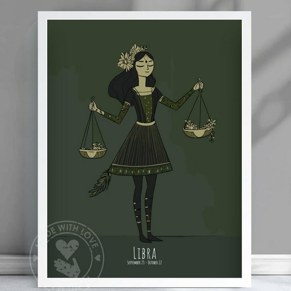 Libra Zodiac Sign Poster, Libra Horoscope Sign, Libra Star Sign, Libra Astrology, Astrological Sign, Birthday Gift, Libra - #Libra Wall Art, Modern Wall Decor, 12x18 UNFRAMED