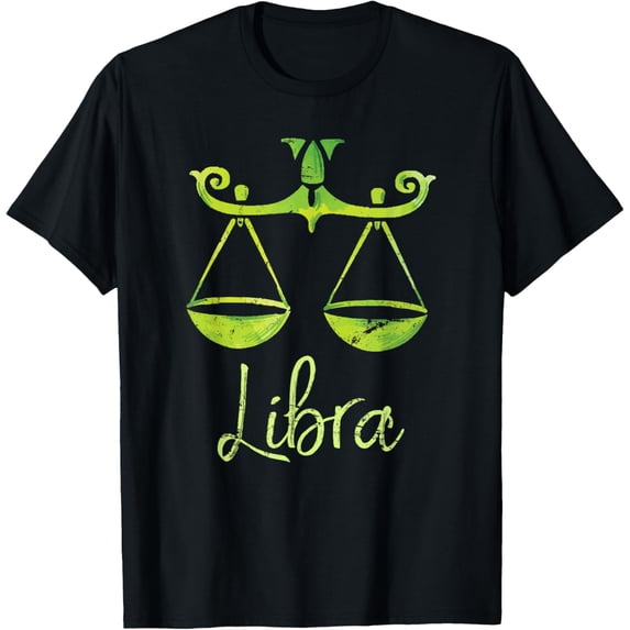 Libra Zodiac Sign T-Shirt Astrology Zodiac Sign TeesMen's and women's gift, black and white T-shirt, size: Extra large S-4XL