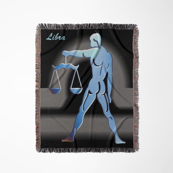 Libra Zodiac Sign, Woven Blanket
