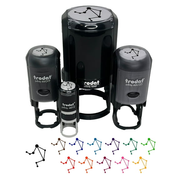 Libra Zodiac Star Constellations Self-Inking Rubber Stamp Ink Stamper - Orange Ink - Small 3/4 Inch