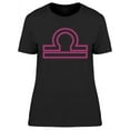 thumbnail image 1 of Libra Zodiac Symbol Neon Design T-Shirt Women -Image by Shutterstock, Female Large, 1 of 2