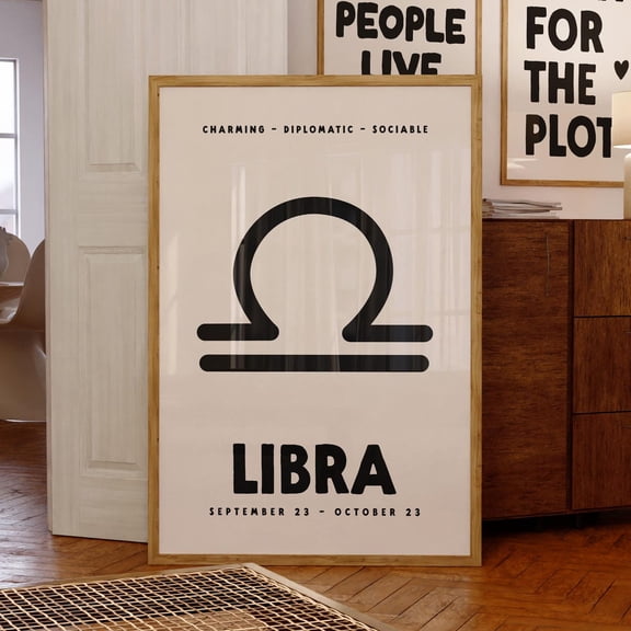 Libra Zodiac Trendy Horoscope Wall Art Print, Astrology Room Decor Unframed Paper Print