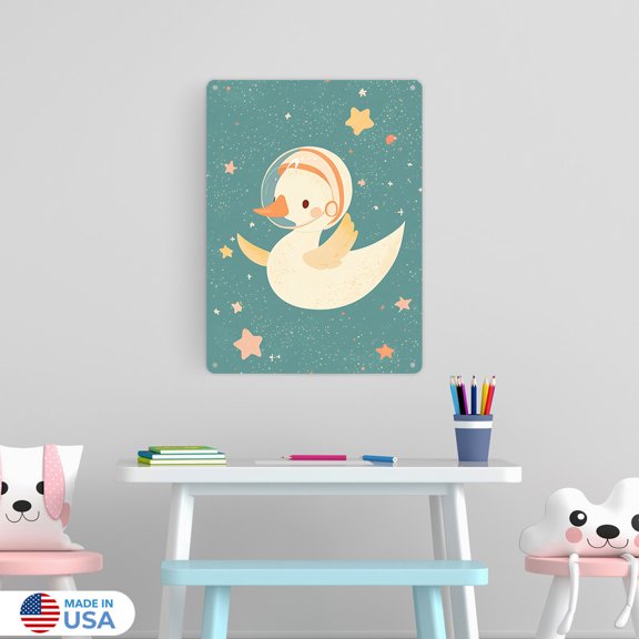 Libra the Spaceswan Metal Sign Wall Decor by Dancing Littles Jungle - Size 12x16 inch