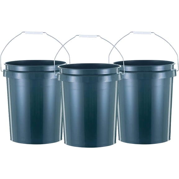 LibraMAL United Solution ECOSense 5 Gallon Bucket, Heavy Duty, Comfortable Handle, Perfect for on The Job, Home Projects, or Cleaning; Made from 90% Recycled Materials.100% Recyclable (Pack of 3)