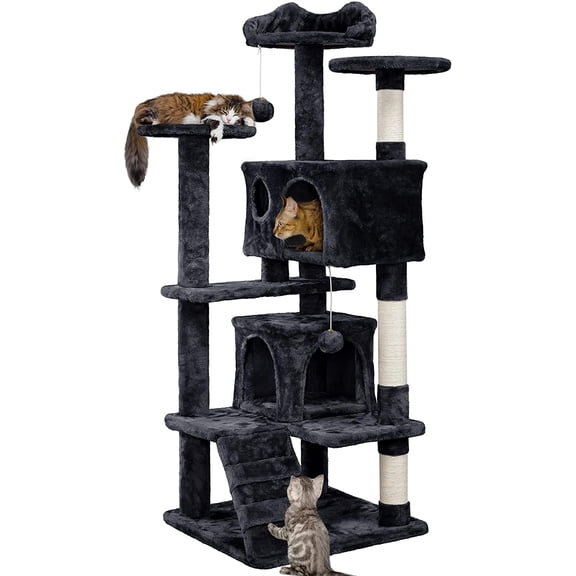 LibraMAl 54in Cat Tree Tower Condo, Cat Tree for Indoor Cats w/Scratching Post for Kittens Pet House Play