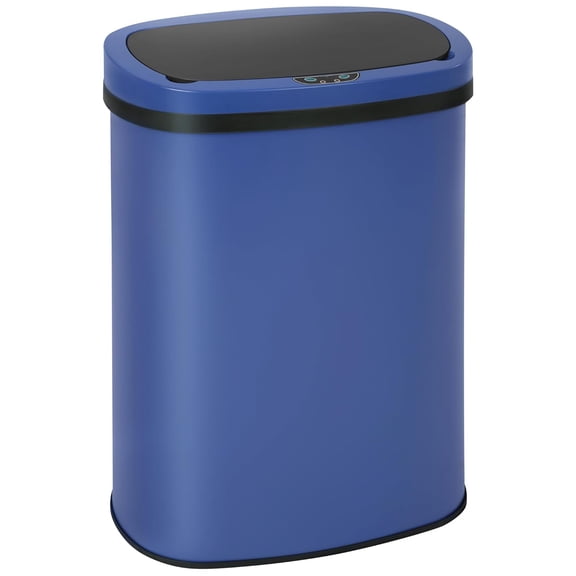 LibraMal 13 Gallon 50 Liter Kitchen Trash Can with Touch-Free & Motion Sensor, Automatic Stainless-Steel Garbage Can, Anti-Fingerprint Mute Designed Trash Bin-Deep Blue