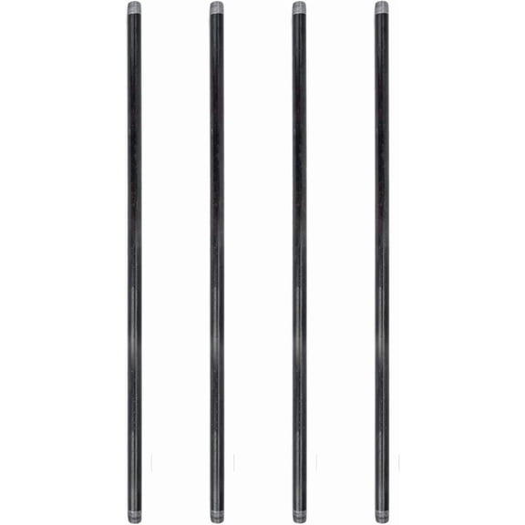 Librala 1/2 x 60 Malleable Cast Iron Pipe, Pre Cut, Industrial Steel Grey Fits Standard Three Quarter Inch Black Threaded Pipes Nipples and Fittings, Build Vintage DIY Furniture, 4 Pack