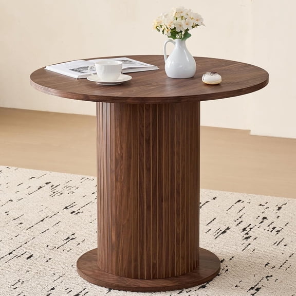 Librala 35.5" Round Dining Table for 2, Modern Small Pedestal Kitchen Table, Space Saving, for Apartment Dining Living Room