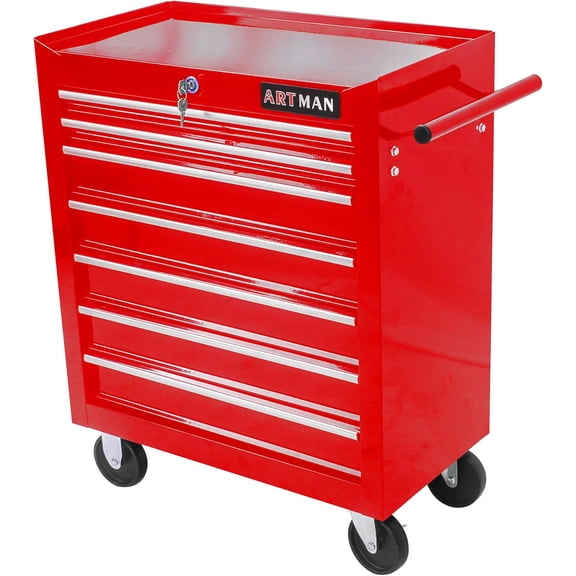 Librala 7-Drawer Rolling Tool Cart, Lockable Home Repair Tool Storage Organizer, Tool Box on Wheels,Tool Chest Cabinet for Mechanic, Garage