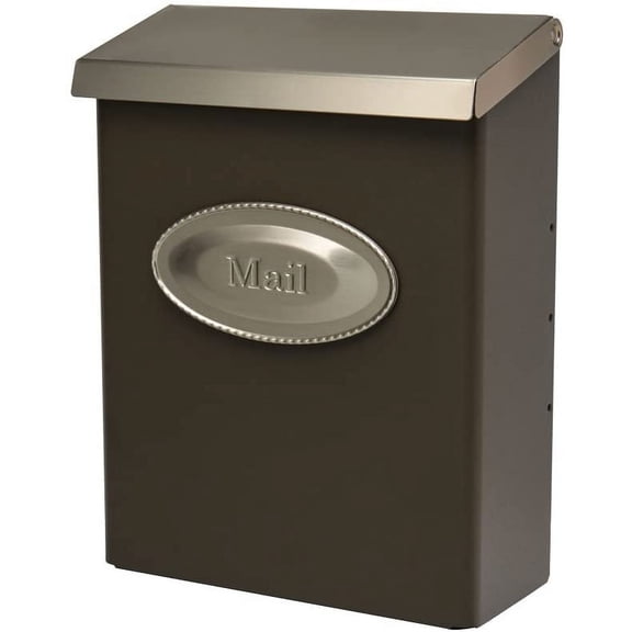 Librala DVKPBZ00 Designer locking mailbox, Bronze w/Satin Nickel, 9.7 x 4.4 x 12.6 inches