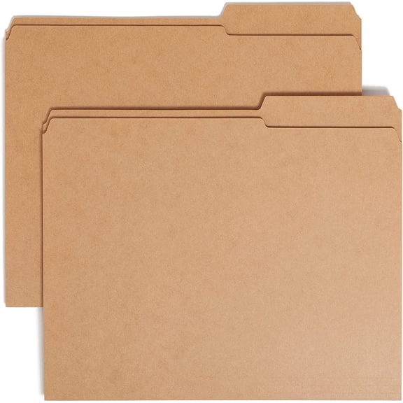 Librala File Folder, Reinforced 2/5-Cut Tab Right Position, Guide Height, Letter Size, Kraft, 100 per Box (10786)