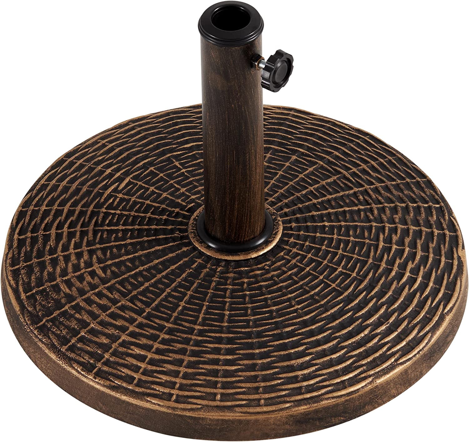 Librala Grace 22 lbs Heavy Duty Outdoor Umbrella Base 18" Round Patio All-Weather Umbrella Stand Market Umbrella Base for Garden & Lawn, Bronze