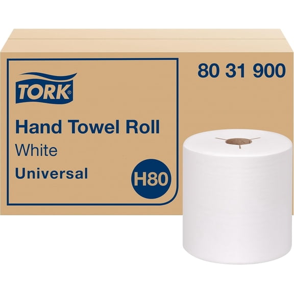 Librala Paper Hand Towel Roll White H80, Universal, 100% Recycled Fiber, 6 Rolls x 800 ft, 8031900