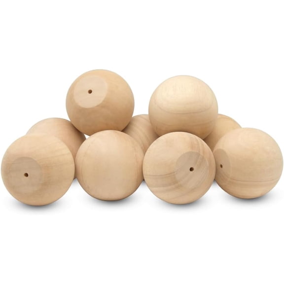 Librala Wood Knobs, 3 Inch Round Natural Wood Drawer Pulls, Pack of 50 Unfinished Wooden Drawer Knobs, Ball Shaped Wood Cabinet Knobs, Nursery Dresser Knobs, Wood Door Knobs and Crafts