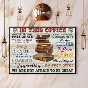 Librarian Book Lovers In This Office We Are Passionate Paper Poster No Frame Matte Wall Art Decor 11 x 17 Inch Poster