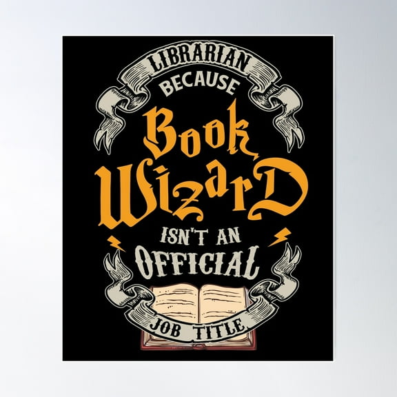 Librarian Book Wizard Poster Wall Art, Modern Wall Decor For Living Room Bedroom, 8x12 UNFRAMED