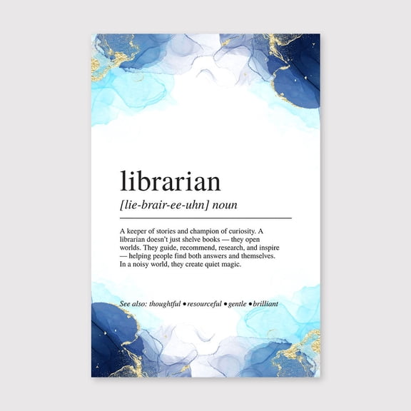 Librarian Definition Canvas 8x12 inch, Librarian Definition Print, Library Gift, Book Lover Wall Art, Librarian Decor