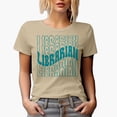 thumbnail image 1 of Librarian, Groovy Retro Wavy Text Merch Gift, Tan T-Shirt, 2XL, 1 of 5