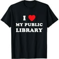thumbnail image 1 of Librarian I Love My Public Library Punk Rock Retro T-Shirt, 1 of 4