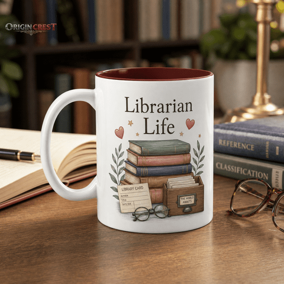 Librarian Mug Personalized Book Lover Coffee Cup Gift for Library Staff