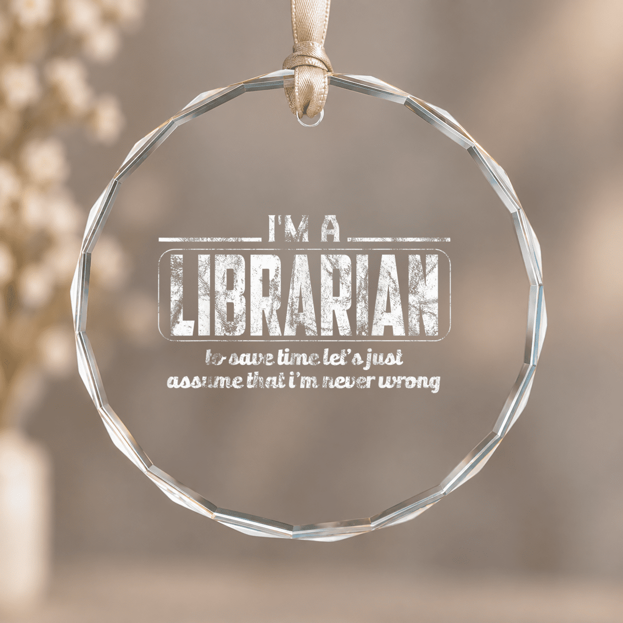 Librarian To Save Time LetS Assume Im Never Wrong Ornament, Hanging ...