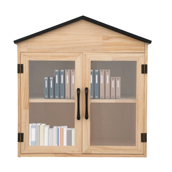 Library Book Box, Wooden Book Cabinet, Literature Exchange Cabinet for Sharing Book, Home, School, Community