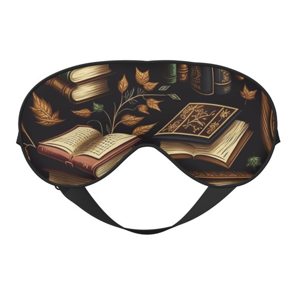 Library Books Magic Book Soft Faux Silk Sleep Mask, Eye Mask, Reversible Double-Sided for Travel, Shift Work, Meditation