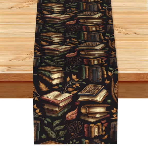 Library Books Magic Book Table Runner 13x72 Inch for Dining Table Kitchen Wedding Party Decor Fireplace Mantle