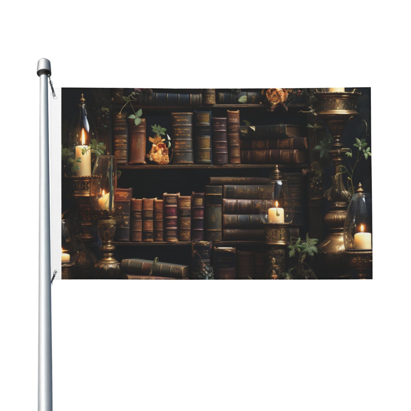 Library Flag Sign Library Books Magic Vintage Art Flag 3X5 Ft Garden Yard House Flags ...