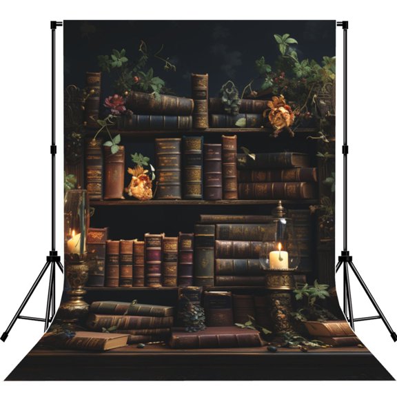 Library Books Magic Vintage Art Photography Backdrop 5x7Ft Background for Photo Studio Video Recording Birthday Party Wedding Home Decor