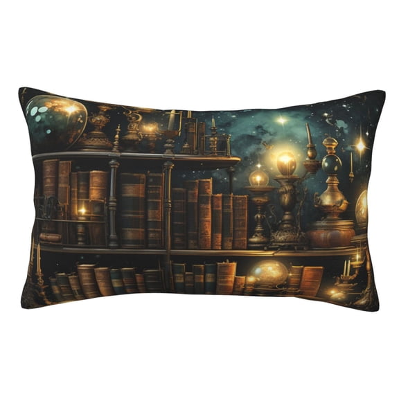 Library Books Magic Vintage Starry Pillowcase 20x30 Rectangle Throw Pillow Case Cover Cushion with Hidden Zipper for Sofa Couch Car