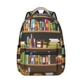 thumbnail image 1 of Library Bookshelf Reading Room Backpack Book Shelf Pattern School Bag for Students, Comfortable and Wear-Resistant, Perfect for Book Club and Reading Activities, 1 of 5