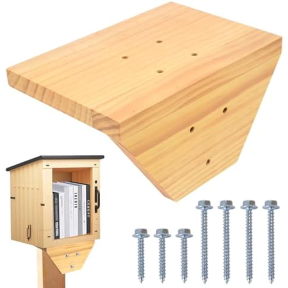 Library Box Bracket, Mounts to Any Wood Post with Screws, No Finishing or Painting Required, for Library Box, Mailbox, Birdhouse, Squirrel Feeder, Bee & Butterfly House$$Garden &