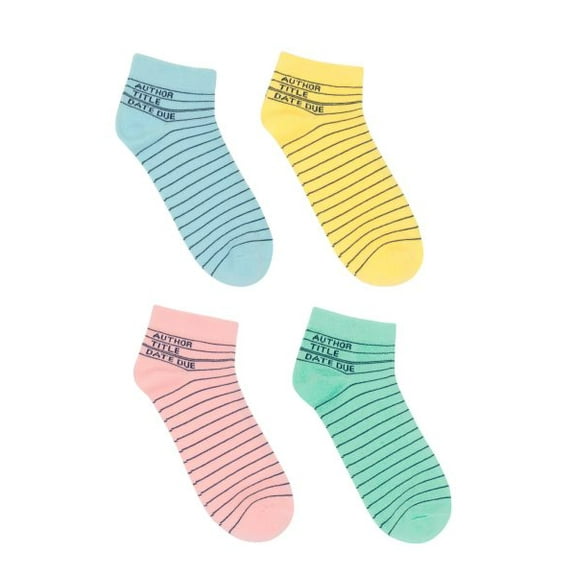 Library Card Ankle Socks - Large