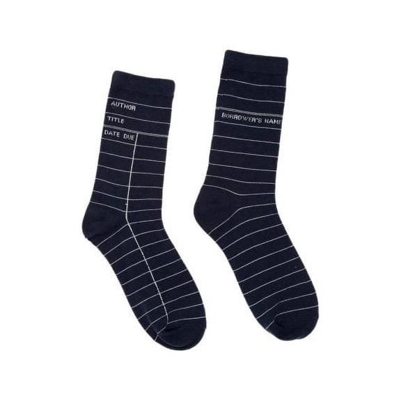 Library Card Navy Socks - Small