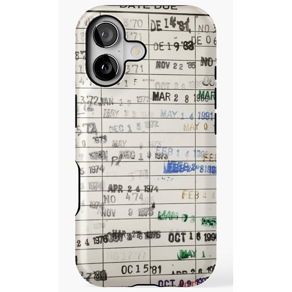 Library Card Vintage Aesthetic Retro Book Lover Phone Case for iPhone 17 16 15 14 13 12 11 Pro Max