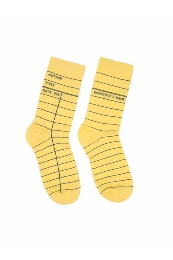 Library Card (Yellow) Socks - Large