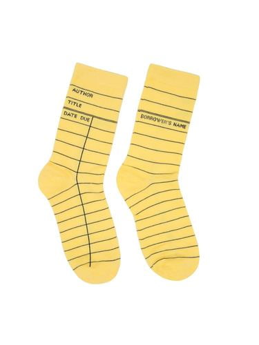 OUT OF PRINT Library Card (Yellow) Socks - Large