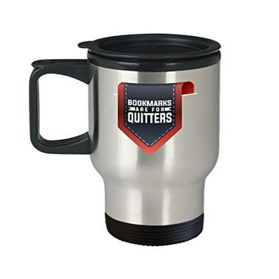 Library Coffee Mug - Book Marks - School Librarian Gifts -14 Oz Stainless Steel Coffee Cup