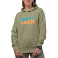 thumbnail image 1 of Library Crew, Librarian Themed, Groovy Retro Wavy Text Merch Gift, Sand Hooded Sweatshirt or Hoodie, Large, 1 of 5