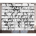 thumbnail image 1 of Ambesonne Library Curtains 2 Panel Set, Monochromatic Bookshelves, 108" x 108", Charcoal Grey and White, 1 of 3