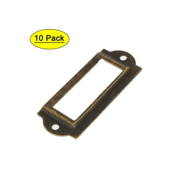 Library File Drawer Label Tag Name Card Holder Bronze Tone 10Pcs