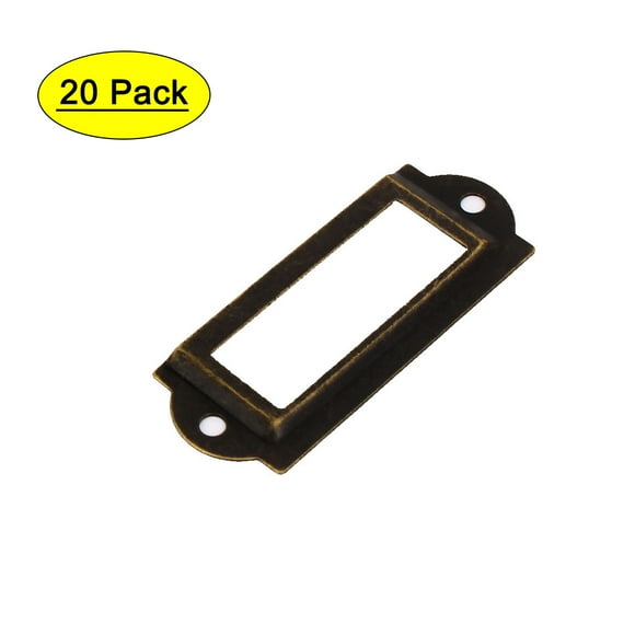 Library File Drawer Label Tag Name Card Holder Bronze Tone 20Pcs