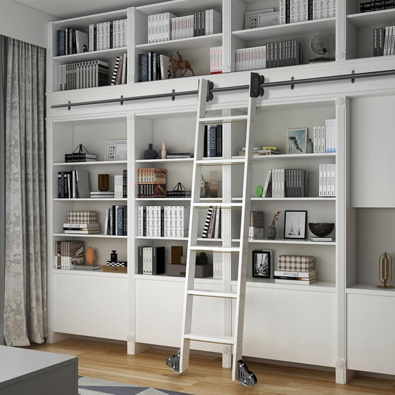 Library Ladder Hardware Retractable Sliding Library Ladder Hardware Rolling Kit Safe Library Ladder Rail Bracket Set Ladder Step Hardware For Loft efficiently
