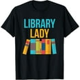 thumbnail image 1 of Library Lady - Librarian Design for Women, Girls, Librarians T-Shirt100% pure cotton short-sleeved shirt for both men and women, 1 of 6