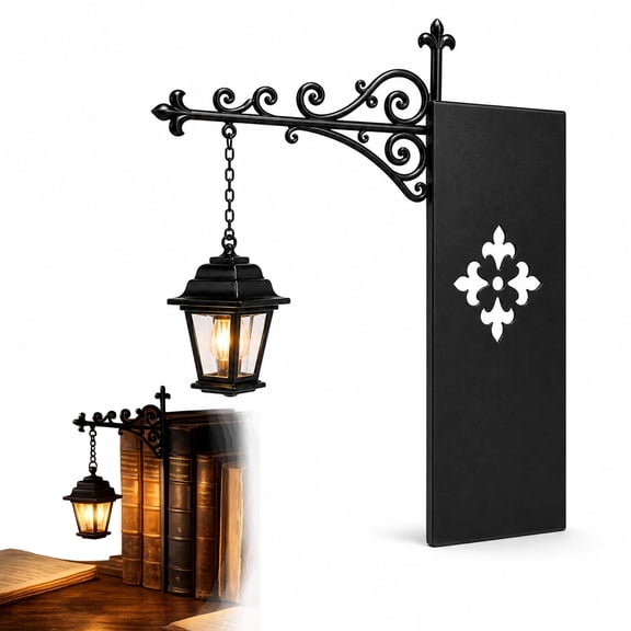 Library Lantern Bookshelf Lamp, Booklamp for Bookshelf, Vintage Hanging LED Bookshelf Lights, Warm Decorative Bookshelf Lighting for Book Nook, Home Library, Study and Reading Corner